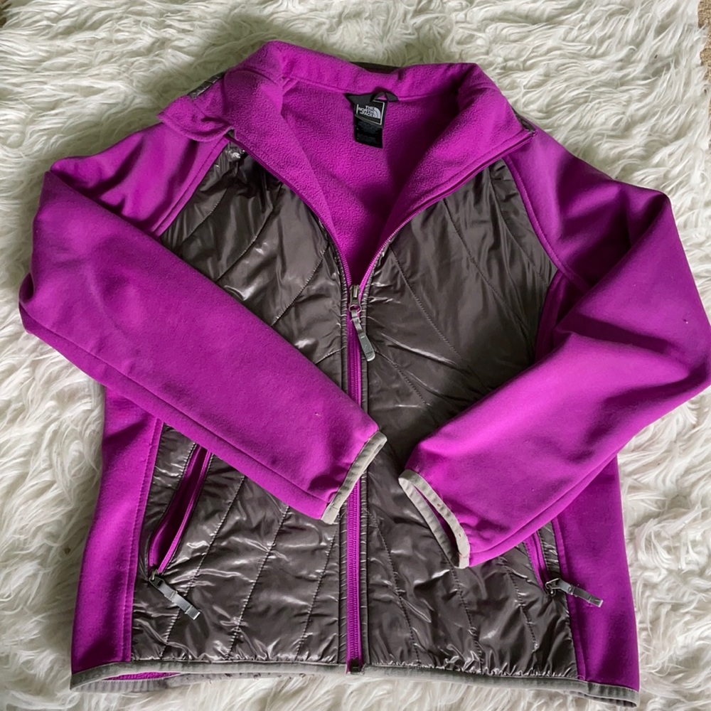 North face Magenta Zip Up Fleece Jacket